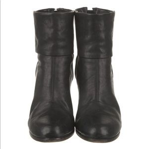 Rag & Bone Black Leather Newbury Ankle Boot Sz 38